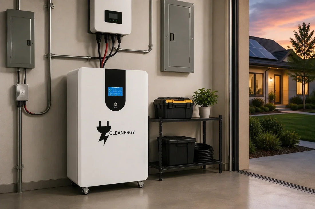 Cleanergy 51.2V LiFePO4 home battery backup system for solar storage and power outages