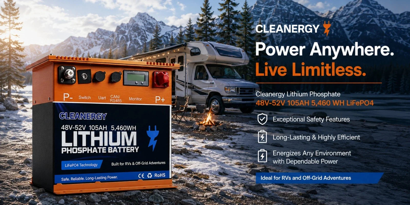 Lithium RV Batteries for Campers, Motorhomes & Off-Grid Travel